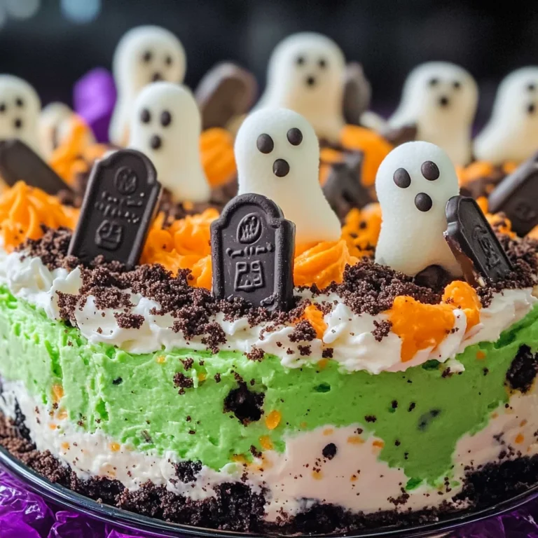 Ghosts in the Graveyard Poke Cake
