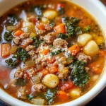 Italian Vegetable Soup with Spicy Sausage