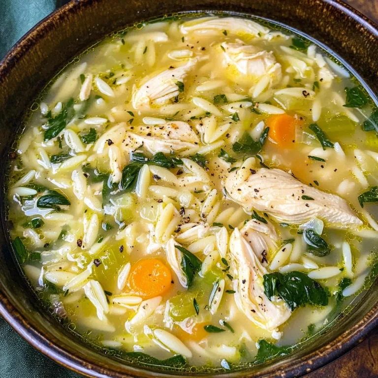 Lemon Chicken Orzo Soup