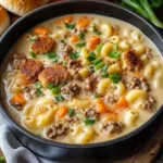 One Pot Macaroni Cheeseburger Soup