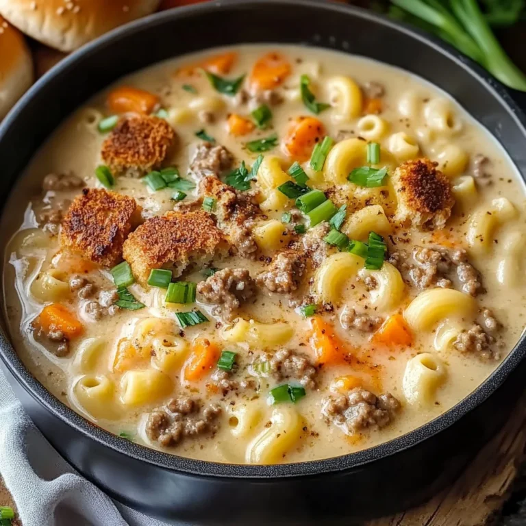 One Pot Macaroni Cheeseburger Soup