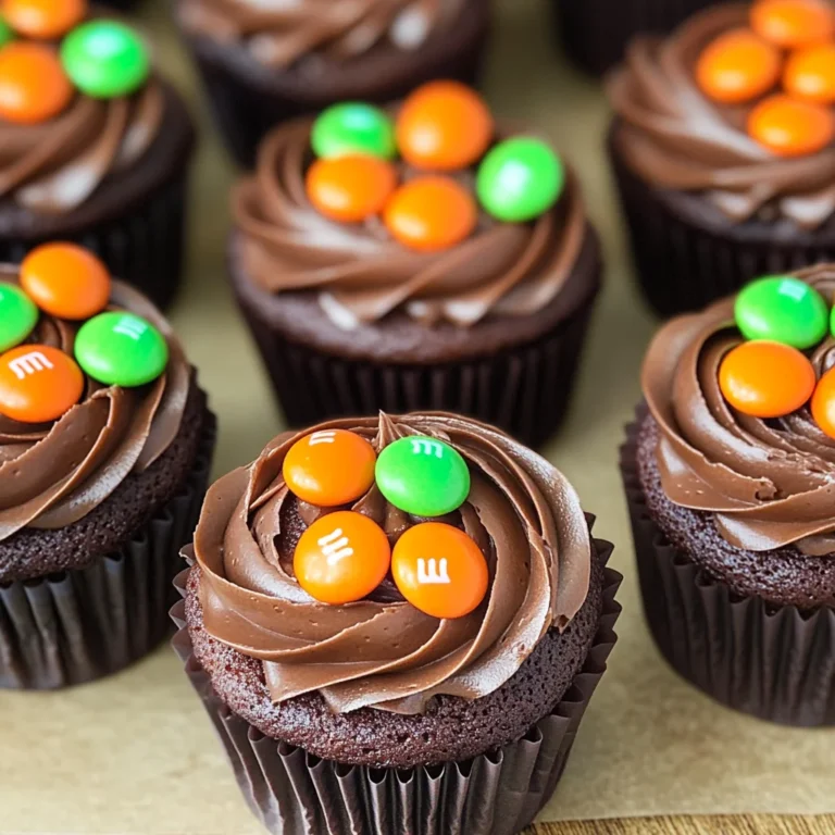 Pumpkin M&M Mini Cupcakes