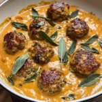 Turkey Meatballs in Pumpkin Sage Sauce