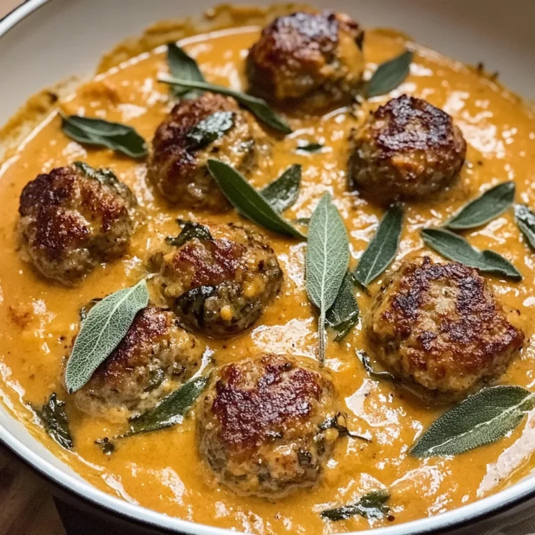 Turkey Meatballs in Pumpkin Sage Sauce