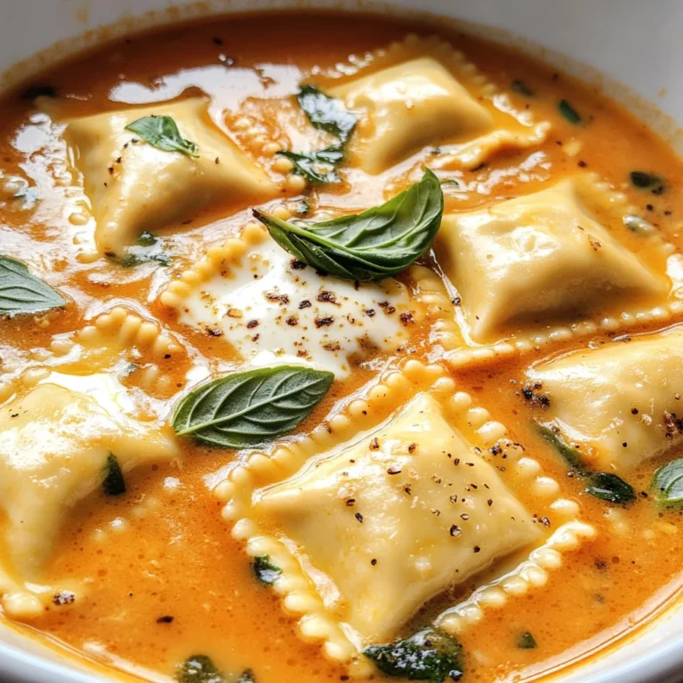 Creamy Tuscan Ravioli Soup