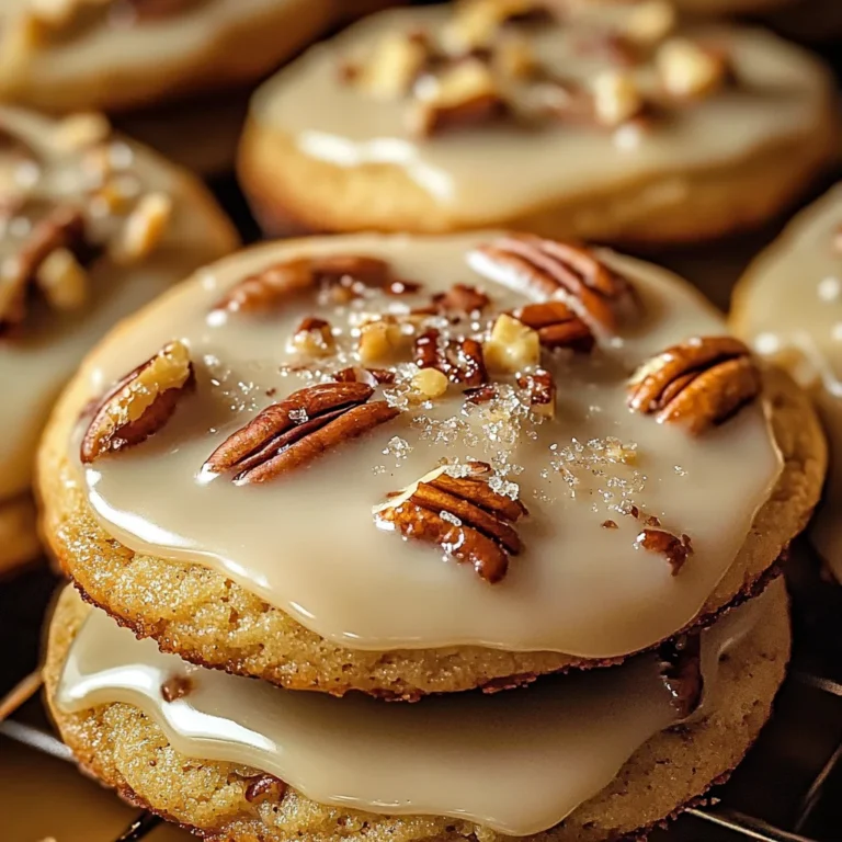 Frosted Butter Pecan Cookies