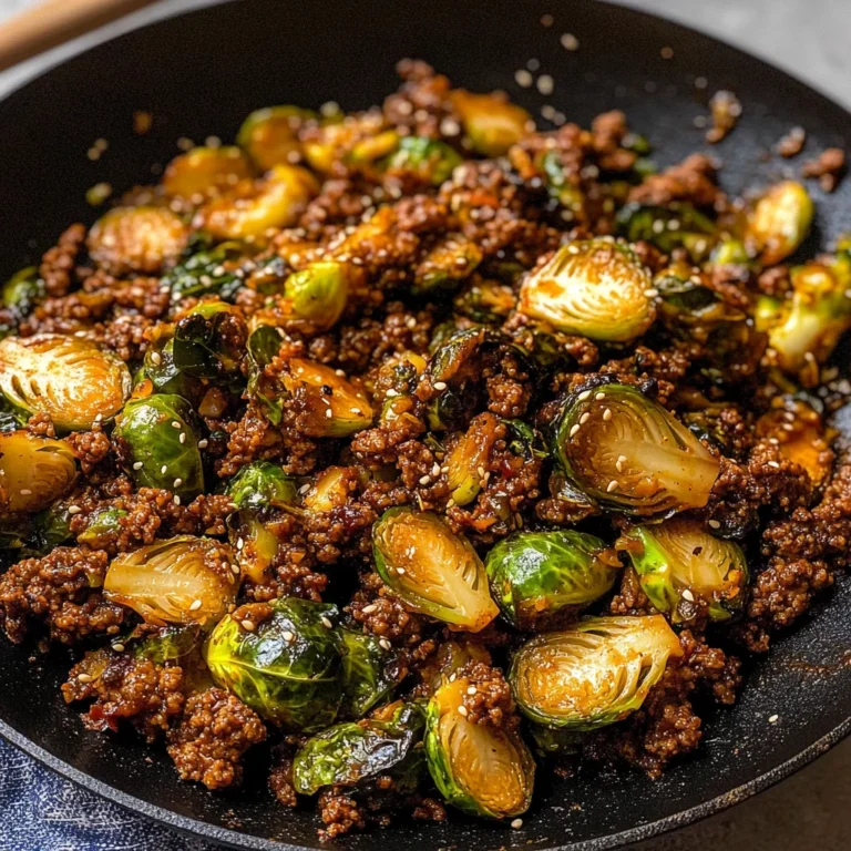 Ground Beef and Brussels Sprouts
