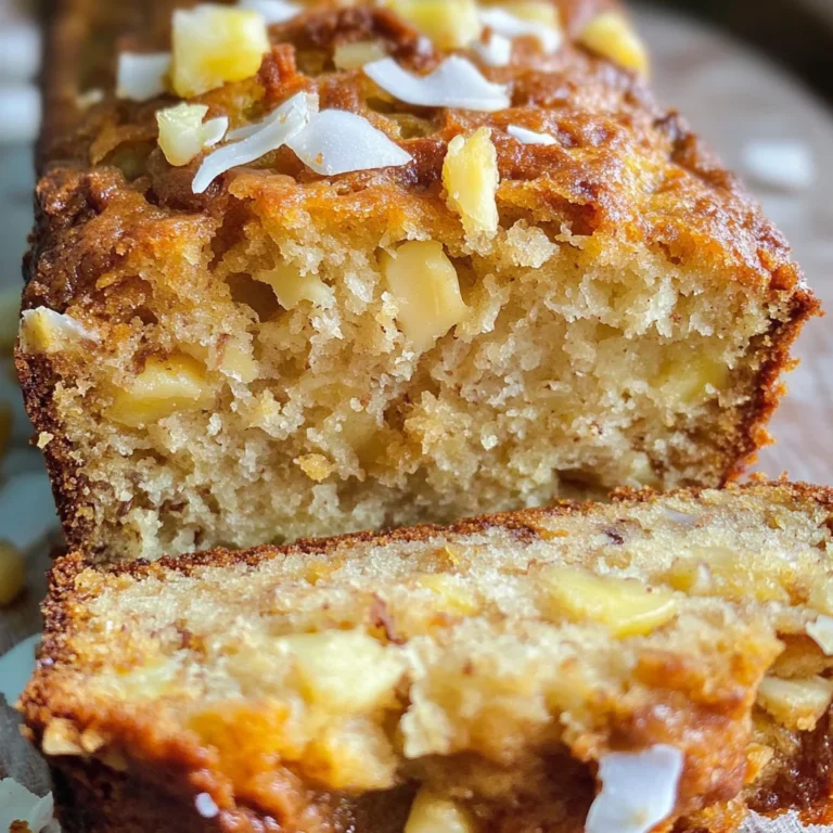 Hawaiian Banana Bread with Pineapple, Coconut & Macadamia Nuts