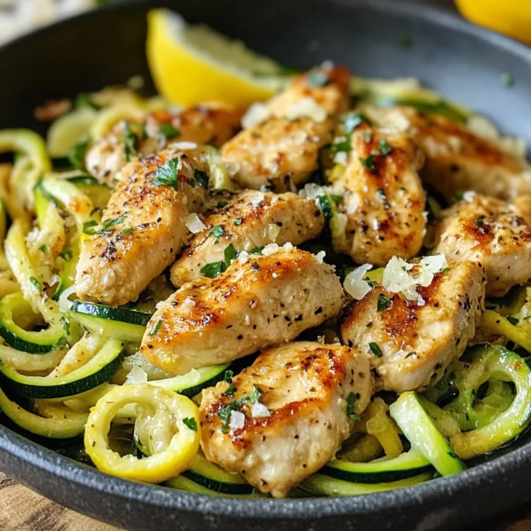 Lemon Garlic Chicken Zoodles