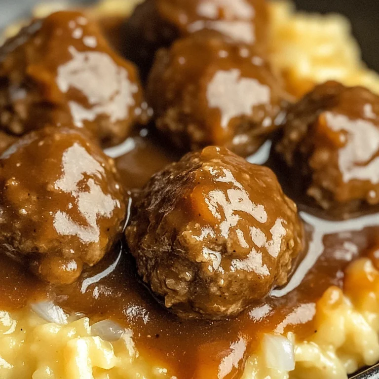 Tasty Slow Cooker Salisbury Steak Meatballs Recipe
