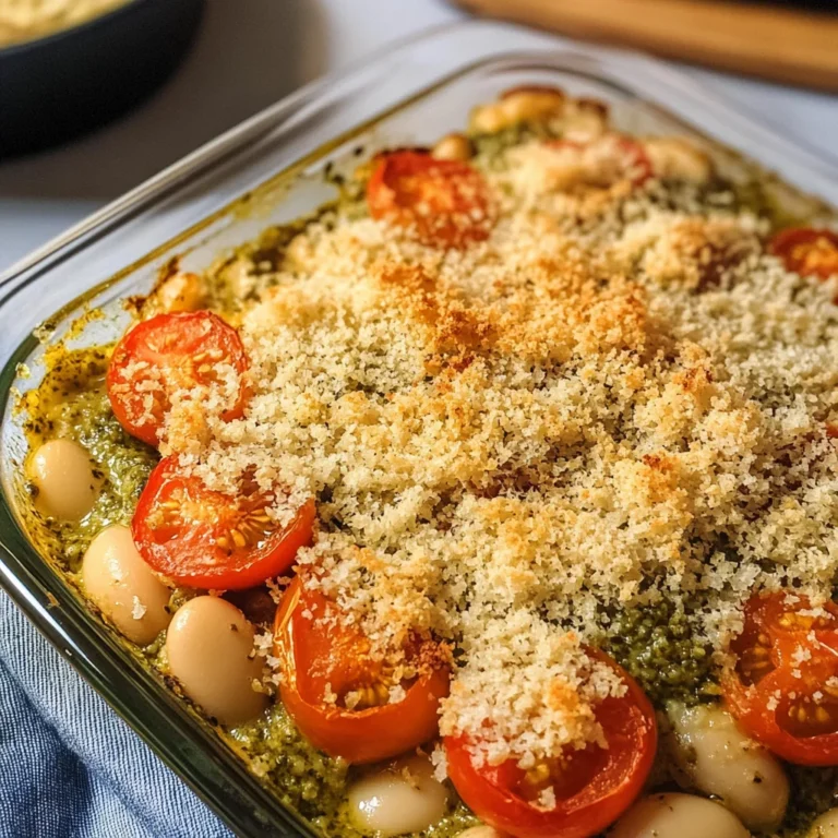 White Bean and Pesto Bake