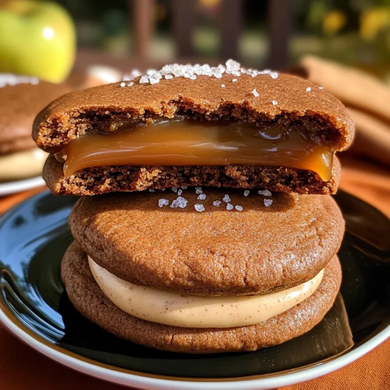 Apple Cider Whoopie Pie cookies with Caramel Filling