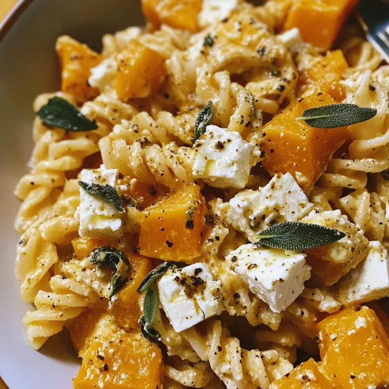 Baked Feta and Butternut Squash Pasta with Sage and Garlic