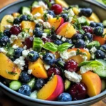 Blueberry Peach Feta Salad