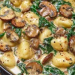 Creamy Spinach and Mushroom Gnocchi (One-Pan, 20 Minutes)