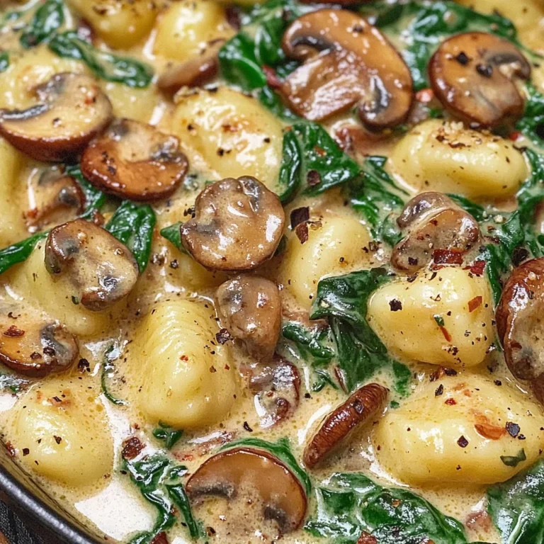 Creamy Spinach and Mushroom Gnocchi (One-Pan, 20 Minutes)