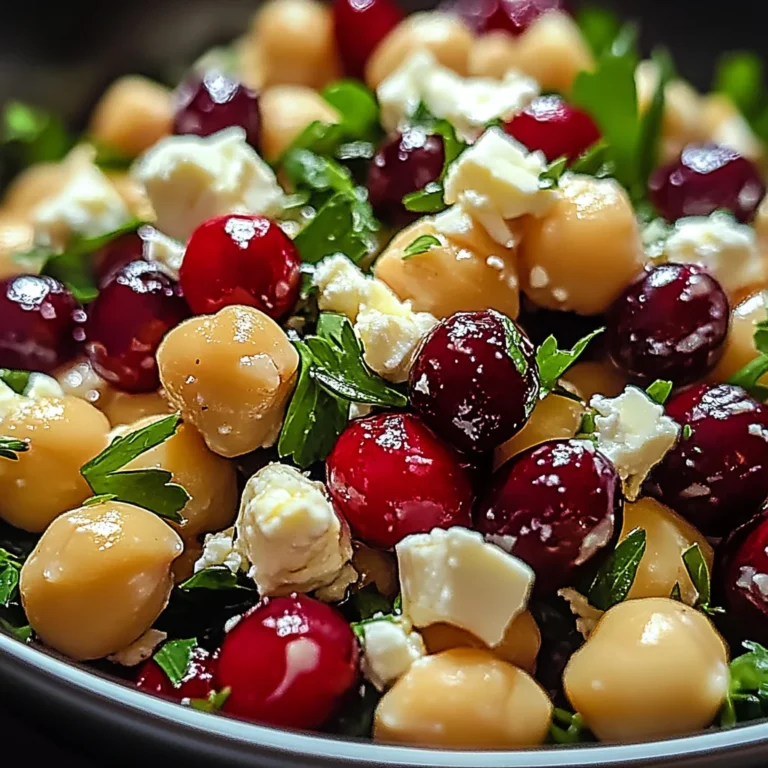 Feta & Cranberry Chickpeas with Lemon Vinaigrette
