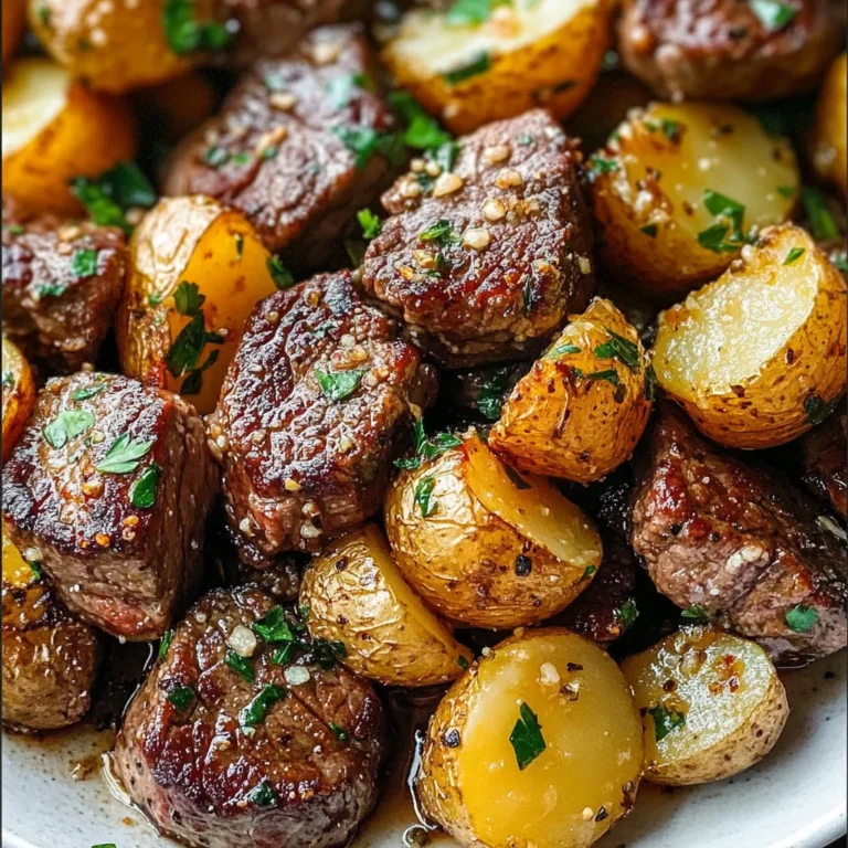 Garlic Steak Bites and Potatoes