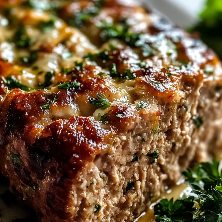 Melt-in-Your-Mouth Garlic Parmesan Chicken Meatloaf