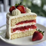 Moist Vanilla Cake with Strawberry Filling