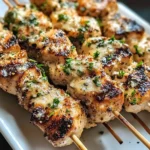 Ranch Garlic Parmesan Chicken Skewers