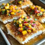 Tropical Coconut Crusted Fish with Mango Salsa