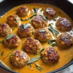 Turkey Meatballs in Pumpkin Sage Sauce