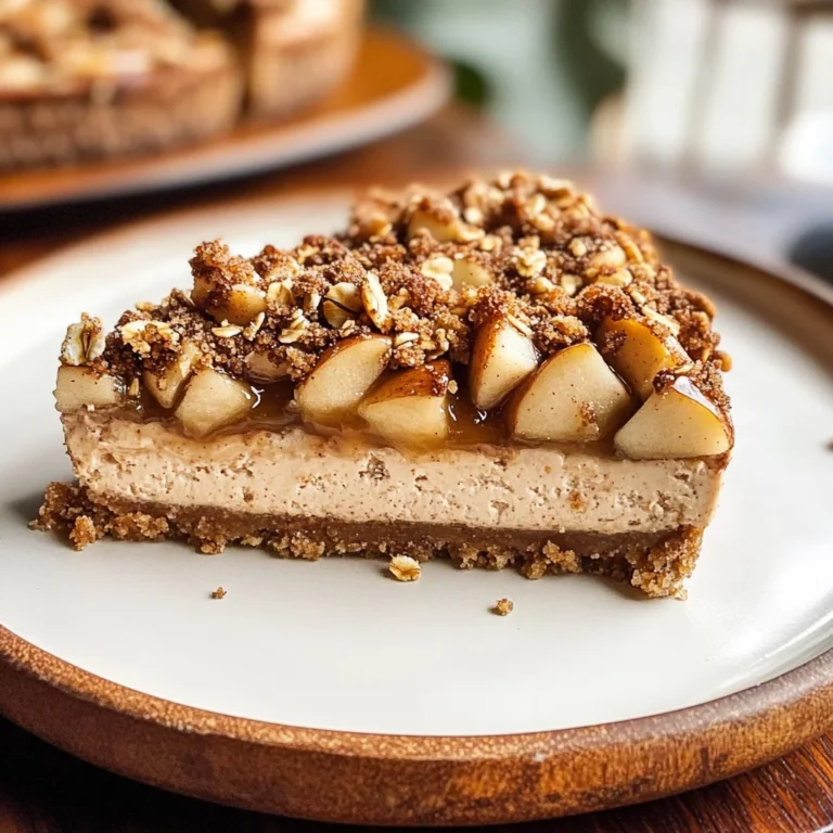 VEGAN APPLE CRUMBLE CHEESECAKE