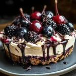 Bourbon Biscuit Cherry Cheesecake Tart
