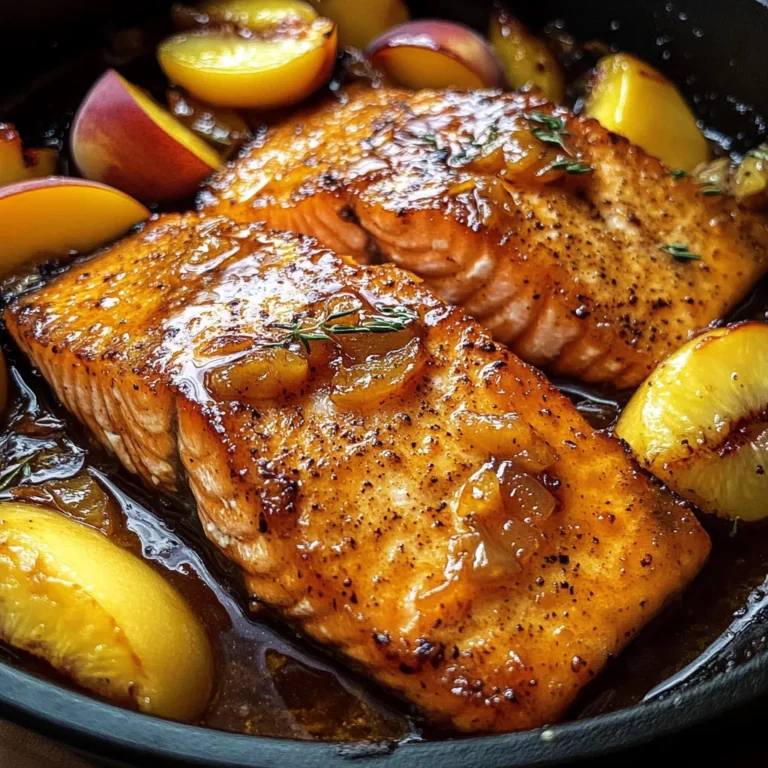 Bourbon Peach Roasted Salmon