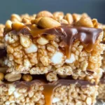 Caramel Peanut Rice Krispie Treats
