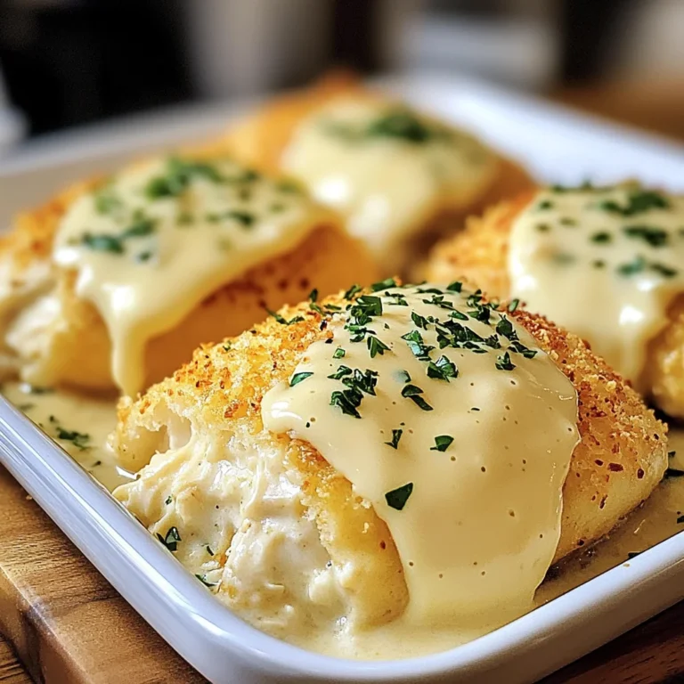 Chicken Pillows with Creamy Parmesan Sauce
