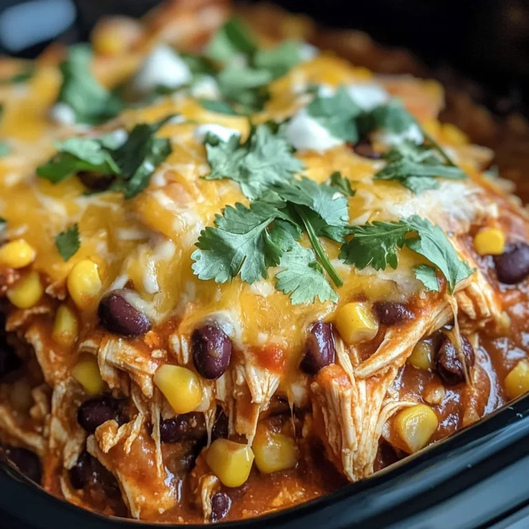 Crockpot Chicken Enchilada Casserole