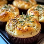 Easy Garlic Rosemary Focaccia Muffins