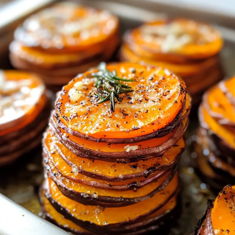 Garlic Butter Sweet Potato Stacks