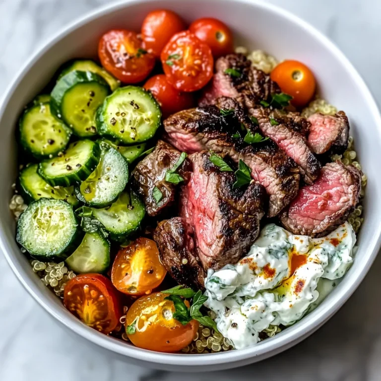Mediterranean Steak Bowl with Tzatziki