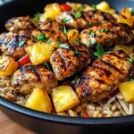 One Pan Caribbean Jerk Chicken with Pineapple-Coconut Rice Recipe
