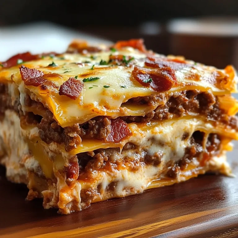 Parmesan Garlic Turkey Bacon Cheeseburger Lasagna Recipe