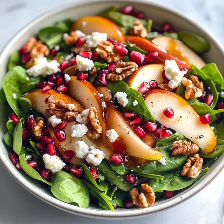 Pear, Pomegranate and Spinach Salad