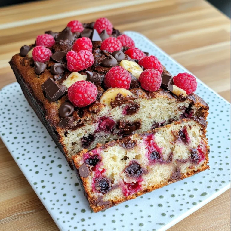 Raspberry Dark Chocolate Banana Bread