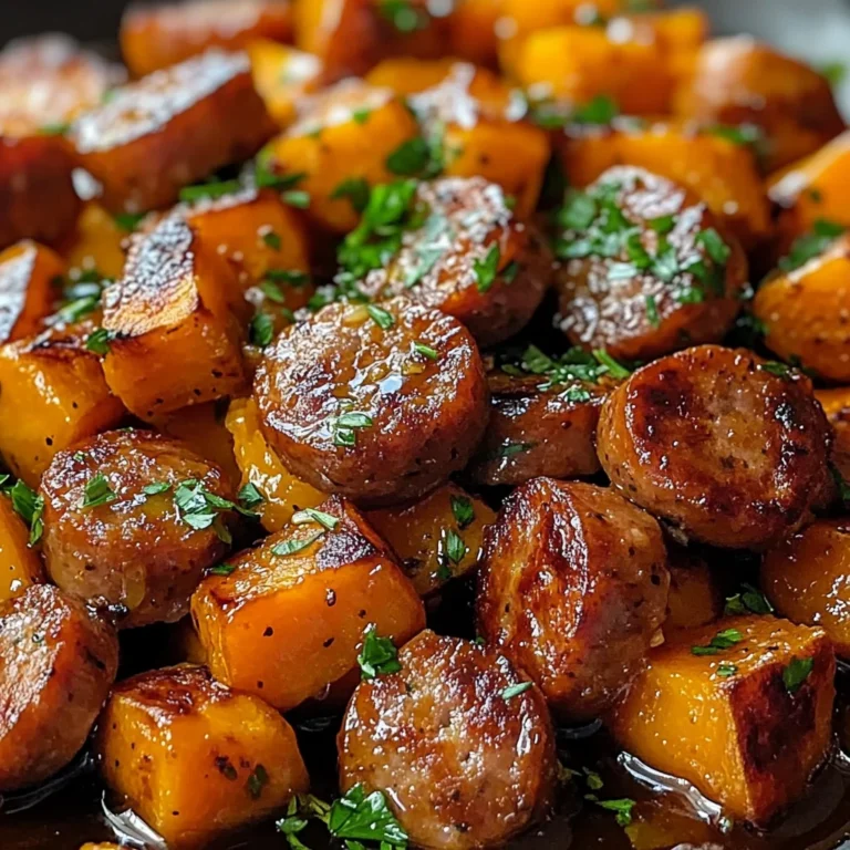 Sausage and Sweet Potatoes with Honey Garlic Sauce