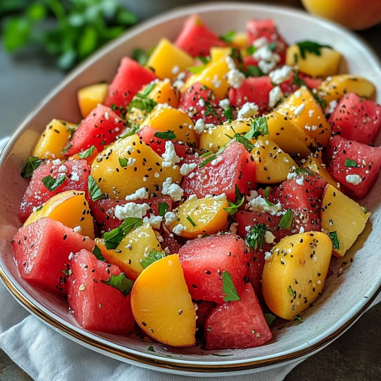 Watermelon Peach Salad – A Refreshing Gourmet Salad